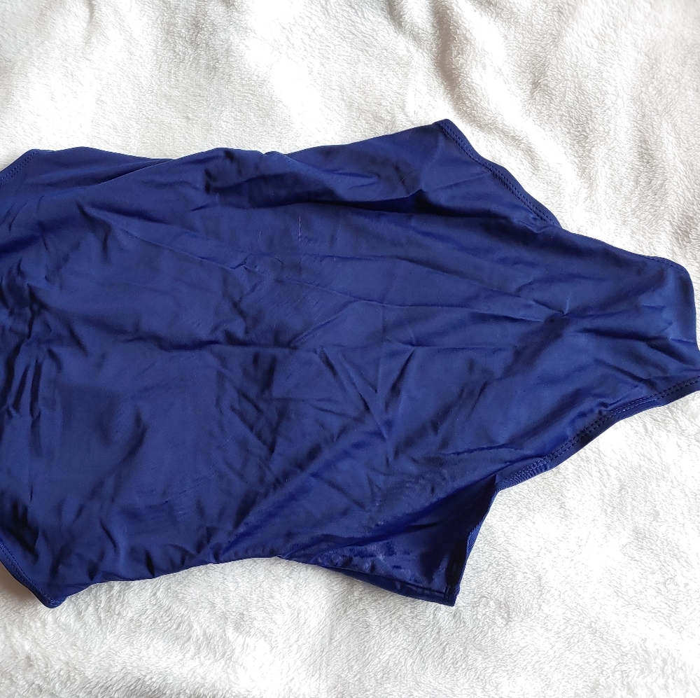 Navy Blue One Piece Swim suit Size Small - Picture 2 of 4